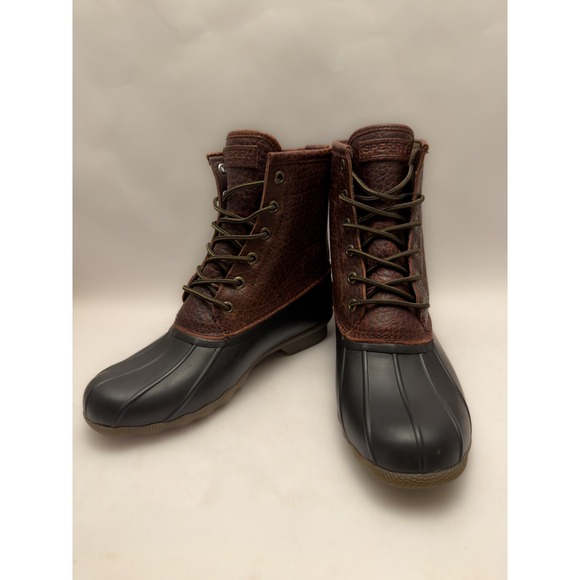 Sperry Other - Sperry Saltwater Duck Boots size 7.5 Mens Black/Amaretto Waterproof STS23704